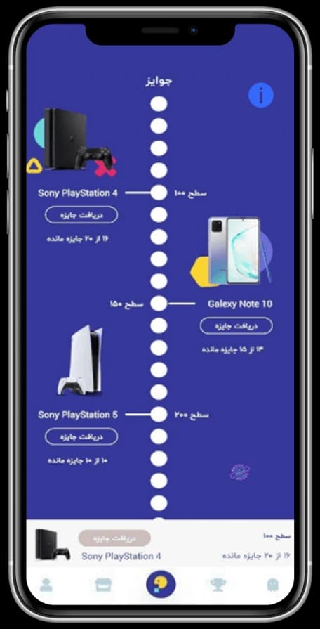Preway uygulamasında ödüller sayfası