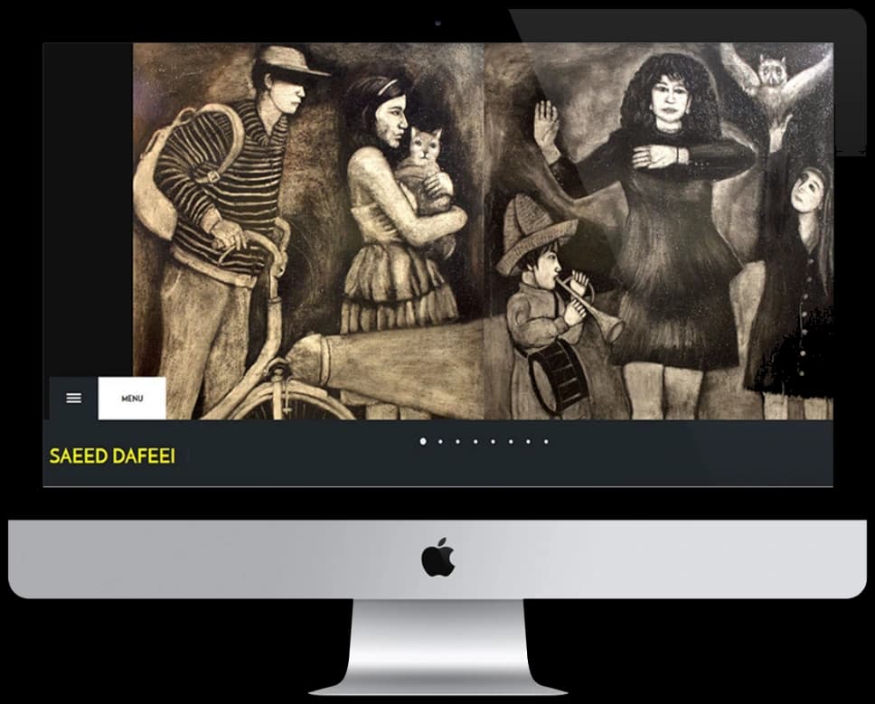 Página de inicio del sitio web de Saeed Dafeei en escritorio